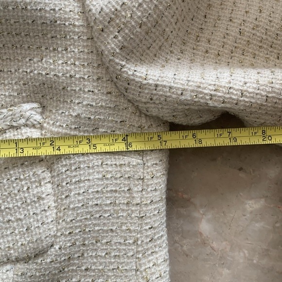 JCrew Tweed Blazer with Metallic Thread size 0 cream beige‎ classic elegant - Picture 12 of 15